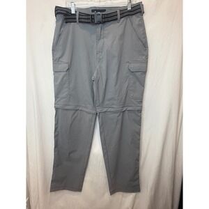 Denali Convertible Cargo Pants‎ Hiking Travel Outdoor Gray Belted 34x32 Athletic